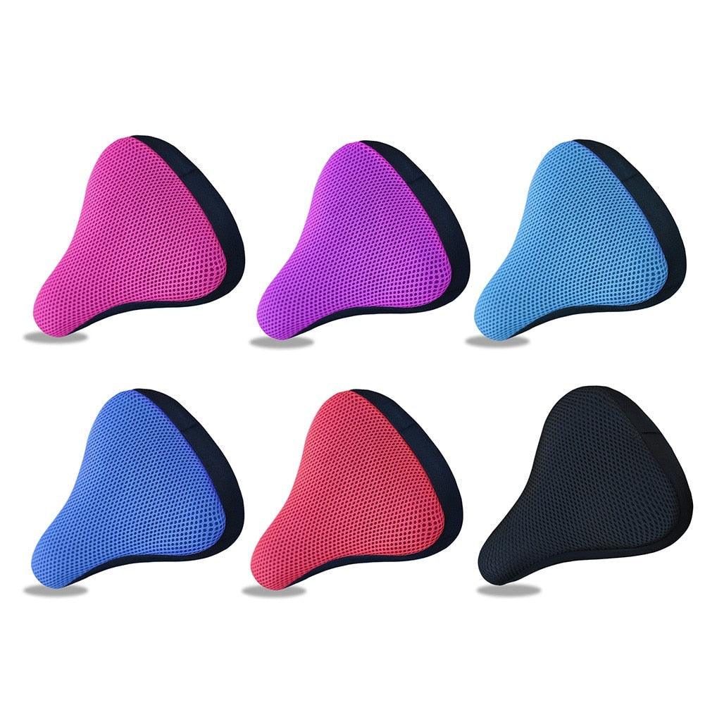 Housse de selle de vélo confortable 3D souple et respirante en tissu mesh pour selles confortables, compatible avec les vélos d'exercice et d'extérieur, avec housse résistante à l'eau.