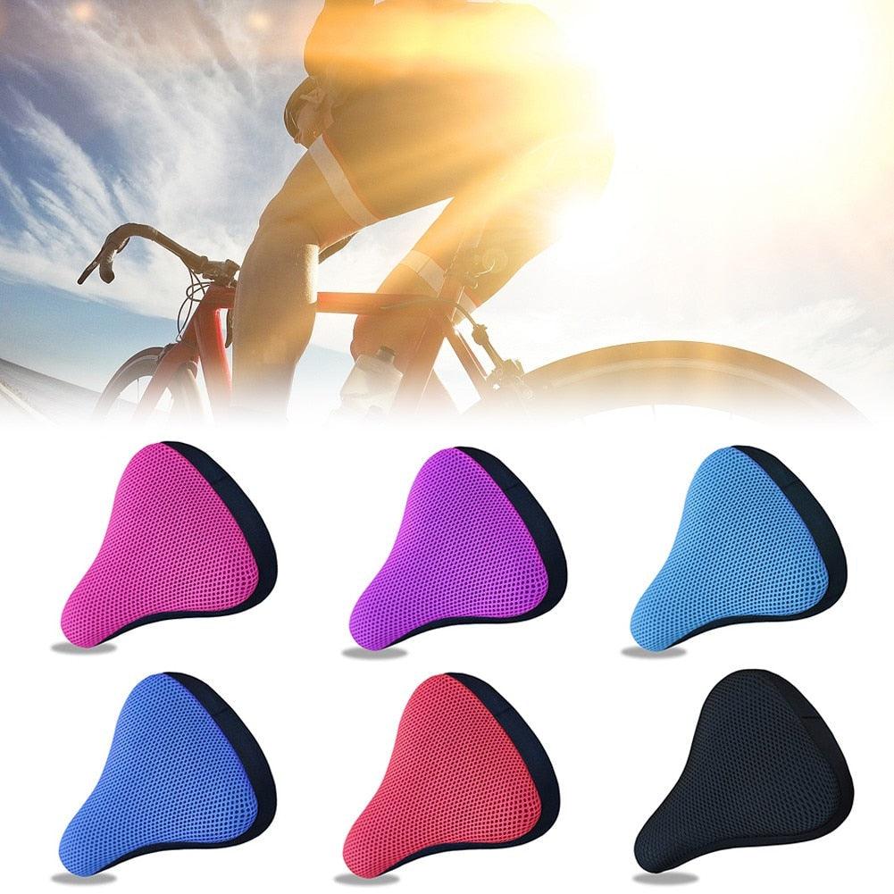 Housse de selle de vélo confortable 3D souple et respirante en tissu mesh pour selles confortables, compatible avec les vélos d'exercice et d'extérieur, avec housse résistante à l'eau.