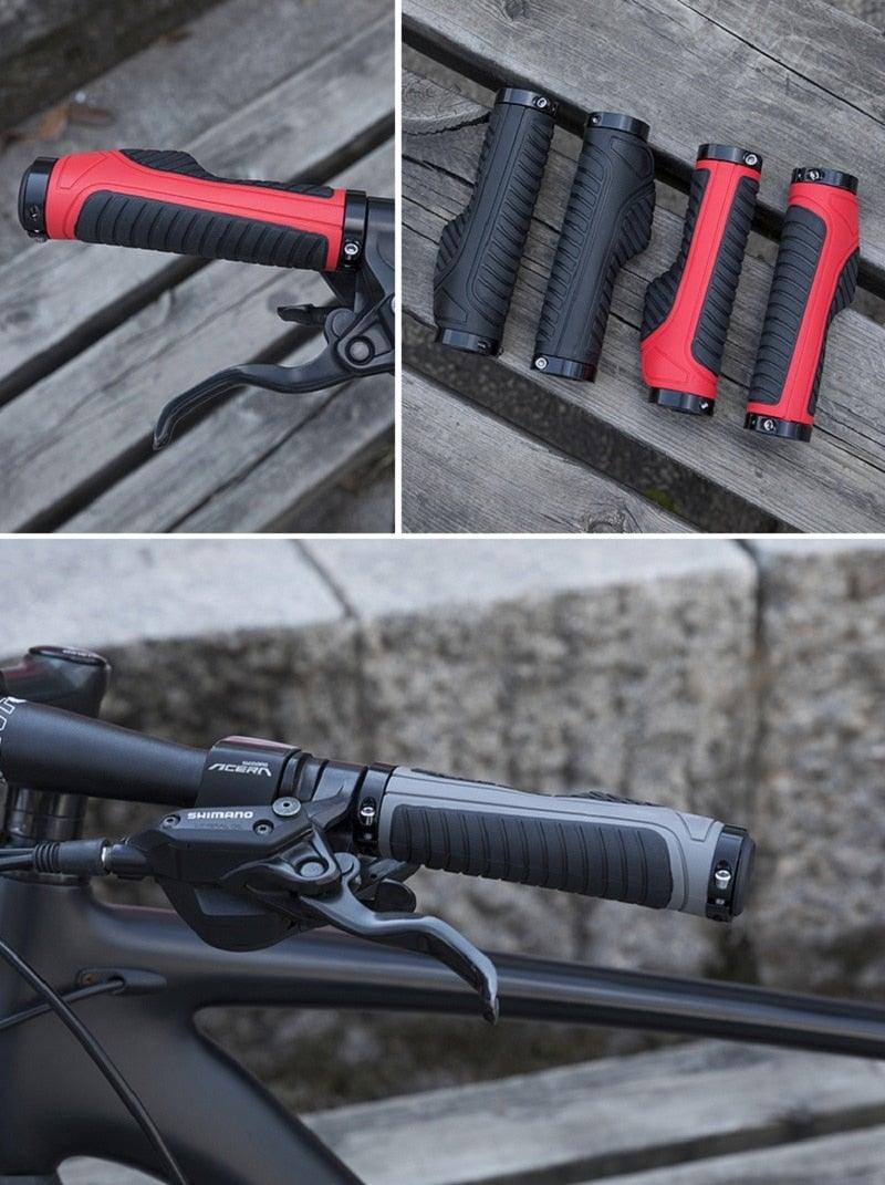 Poignées de vélo en caoutchouc antidérapantes pour guidon, manchons de guidon, verrous en alliage d'aluminium pour VTT, poignées de verrouillage pour guidon de vélo, poignées antidérapantes