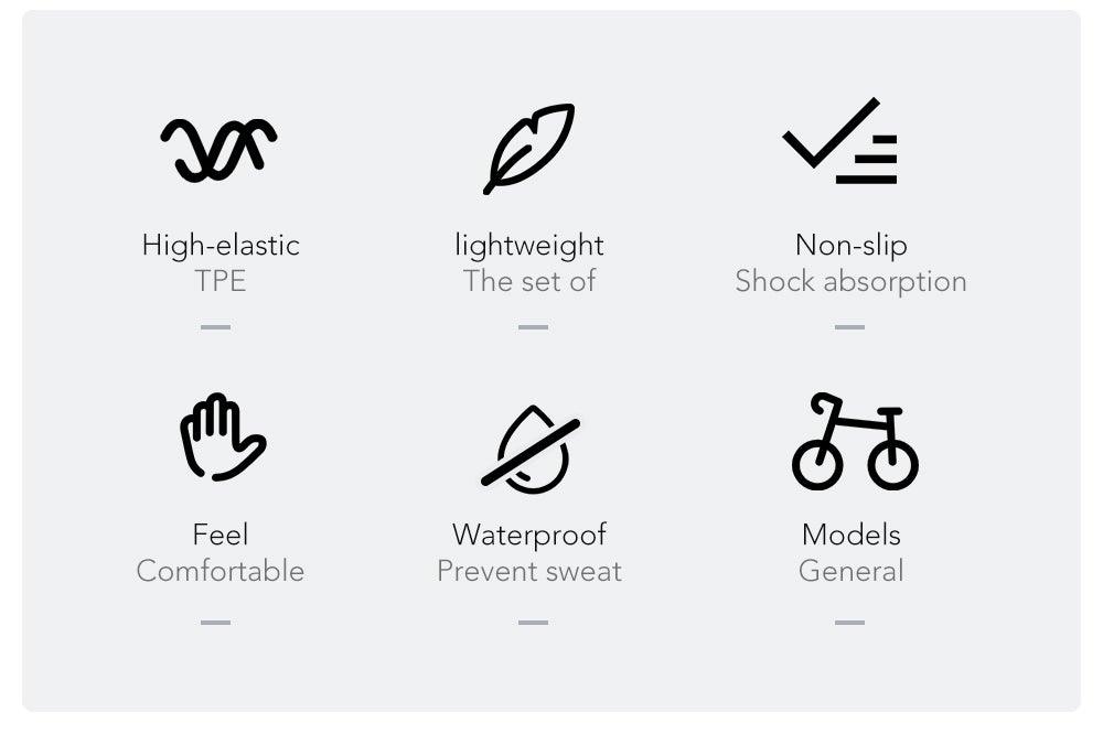 Klaxon étanche pour vélo de route Housse de guidon antidérapante Poignée de guidon Accessoires de vélo Poignées de guidon en silicone pour VTT Conception ergonomique avec anneau de verrouillage bilatéral antidérapant pour vélo standard