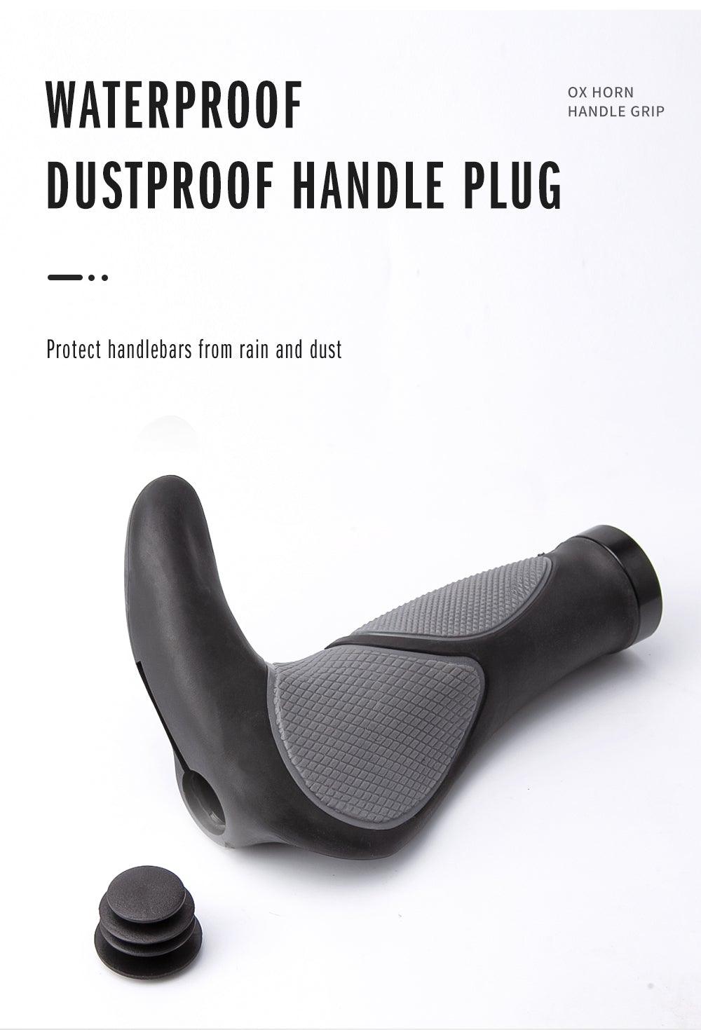 Klaxon étanche pour vélo de route Housse de guidon antidérapante Poignée de guidon Accessoires de vélo Poignées de guidon en silicone pour VTT Conception ergonomique avec anneau de verrouillage bilatéral antidérapant pour vélo standard