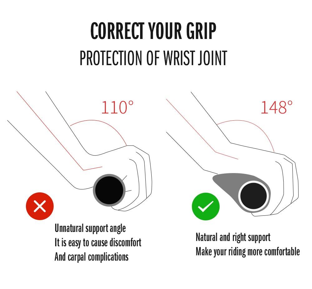 Klaxon étanche pour vélo de route Housse de guidon antidérapante Poignée de guidon Accessoires de vélo Poignées de guidon en silicone pour VTT Conception ergonomique avec anneau de verrouillage bilatéral antidérapant pour vélo standard