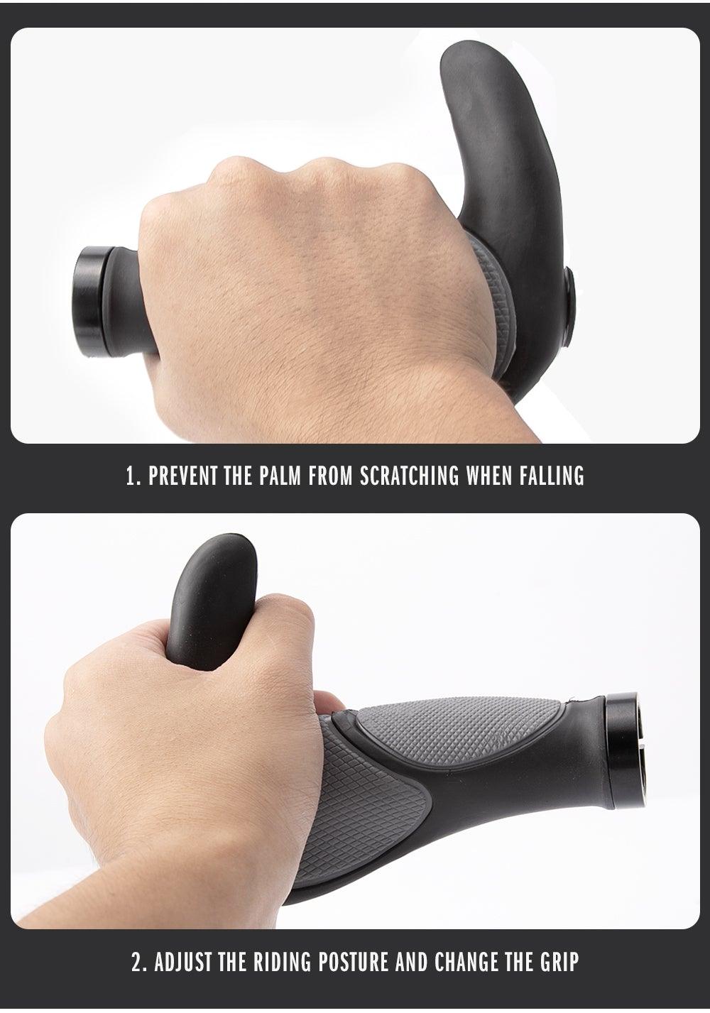 Klaxon étanche pour vélo de route Housse de guidon antidérapante Poignée de guidon Accessoires de vélo Poignées de guidon en silicone pour VTT Conception ergonomique avec anneau de verrouillage bilatéral antidérapant pour vélo standard