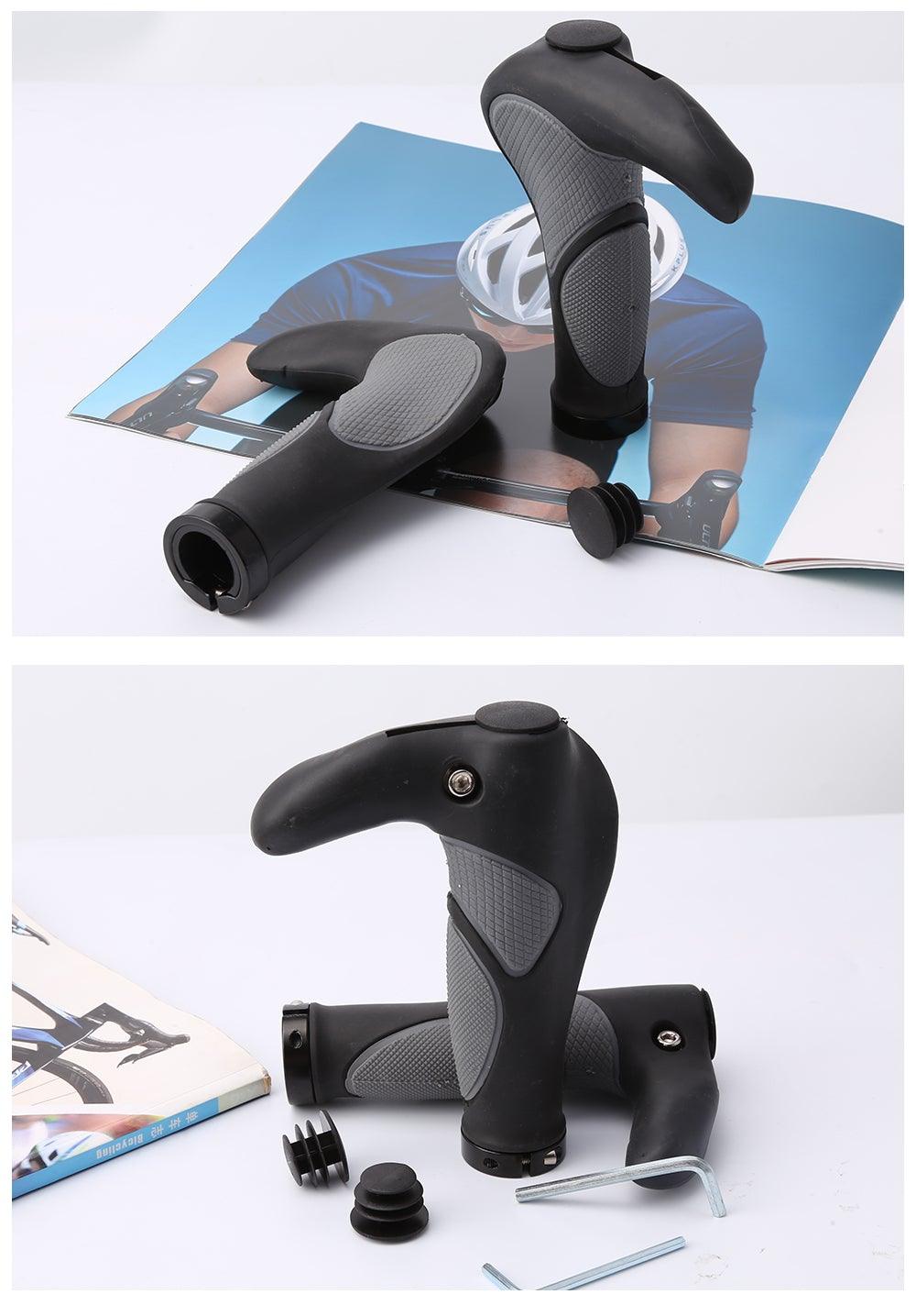 Klaxon étanche pour vélo de route Housse de guidon antidérapante Poignée de guidon Accessoires de vélo Poignées de guidon en silicone pour VTT Conception ergonomique avec anneau de verrouillage bilatéral antidérapant pour vélo standard