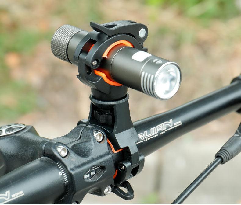 Support de lumière de vélo Support de lampe de vélo Support de pompe de phare à LED Support à dégagement rapide Support de lampe de poche universel rotatif à 360 degrés Support de montage de vélo Support de lampe de poche