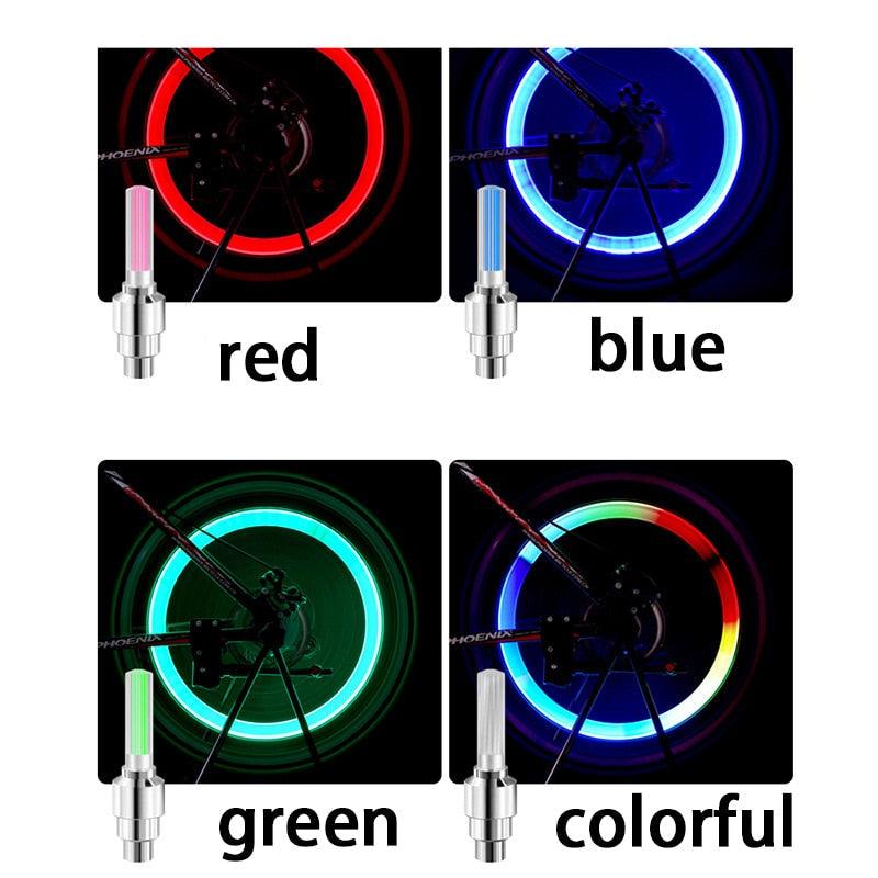 2PCS Bouchons de Valve de Vélo Ultralégers Lumière Vélo de Route LED Bouchons de Valve Pneu Roue Rayons Lumière Pneu Flash Lumières de Roue Bouchons de Valve Néon Vélo Lumières de Pneu LED Colorées Nuit