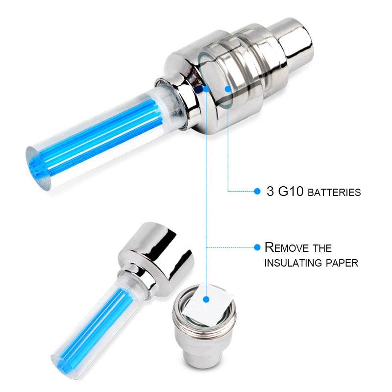 2PCS Bouchons de Valve de Vélo Ultralégers Lumière Vélo de Route LED Bouchons de Valve Pneu Roue Rayons Lumière Pneu Flash Lumières de Roue Bouchons de Valve Néon Vélo Lumières de Pneu LED Colorées Nuit