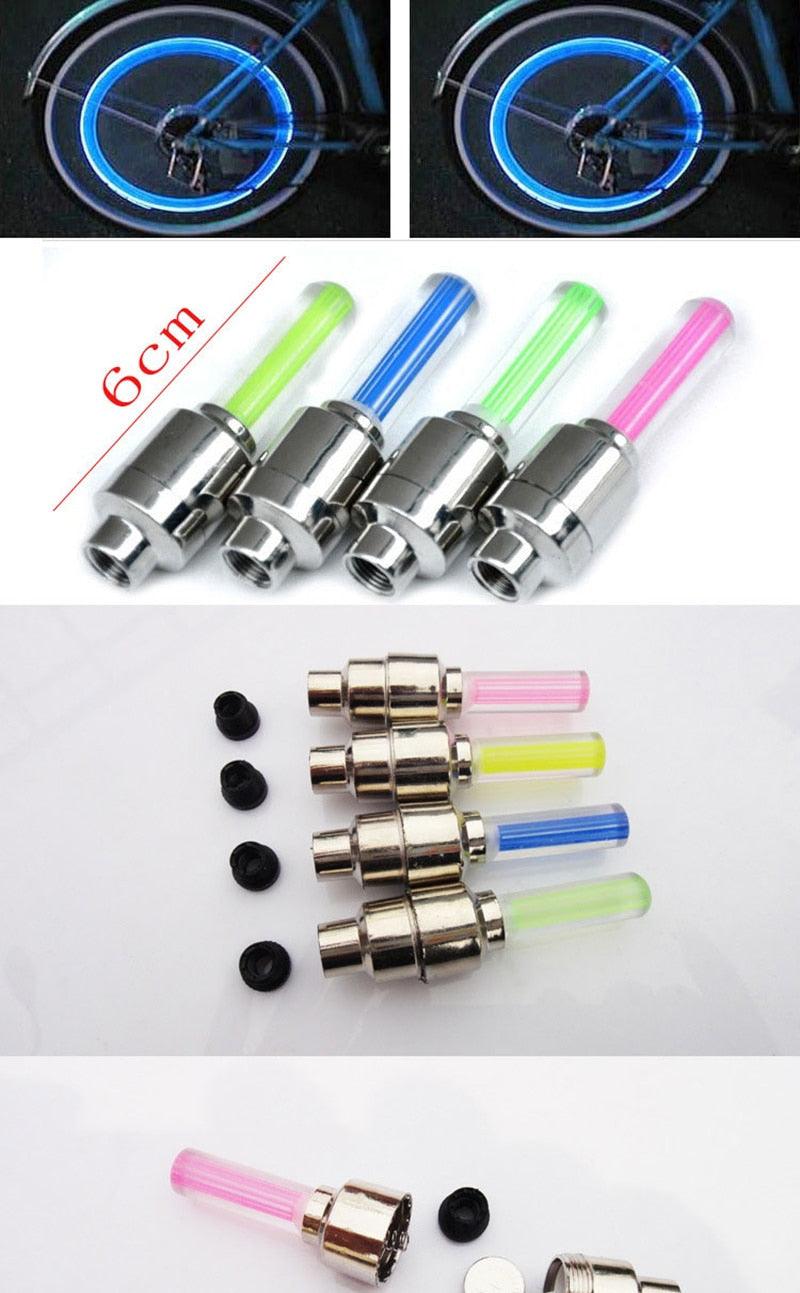 2PCS Bouchons de Valve de Vélo Ultralégers Lumière Vélo de Route LED Bouchons de Valve Pneu Roue Rayons Lumière Pneu Flash Lumières de Roue Bouchons de Valve Néon Vélo Lumières de Pneu LED Colorées Nuit