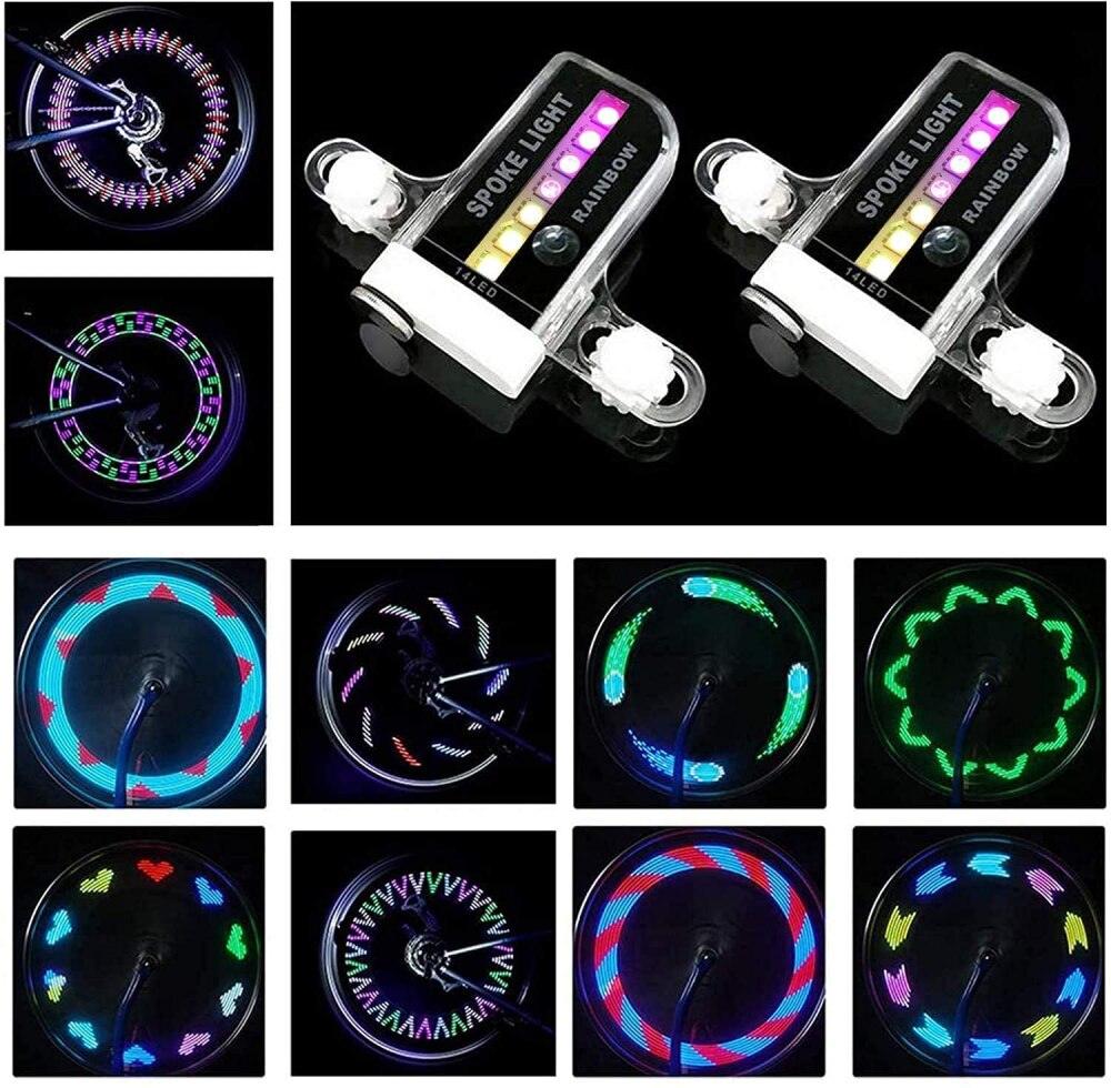 1 PC Feu de Rayon de Vélo Mini LED Lampe de Valve de Pneu Décorative Roue de Vélo Feux Avertisseurs de Cyclisme LED Lumières de Roue de Vélo Lampe Clignotante Néon Lueur dans l'Obscurité Accessoires Cool et Sûrs