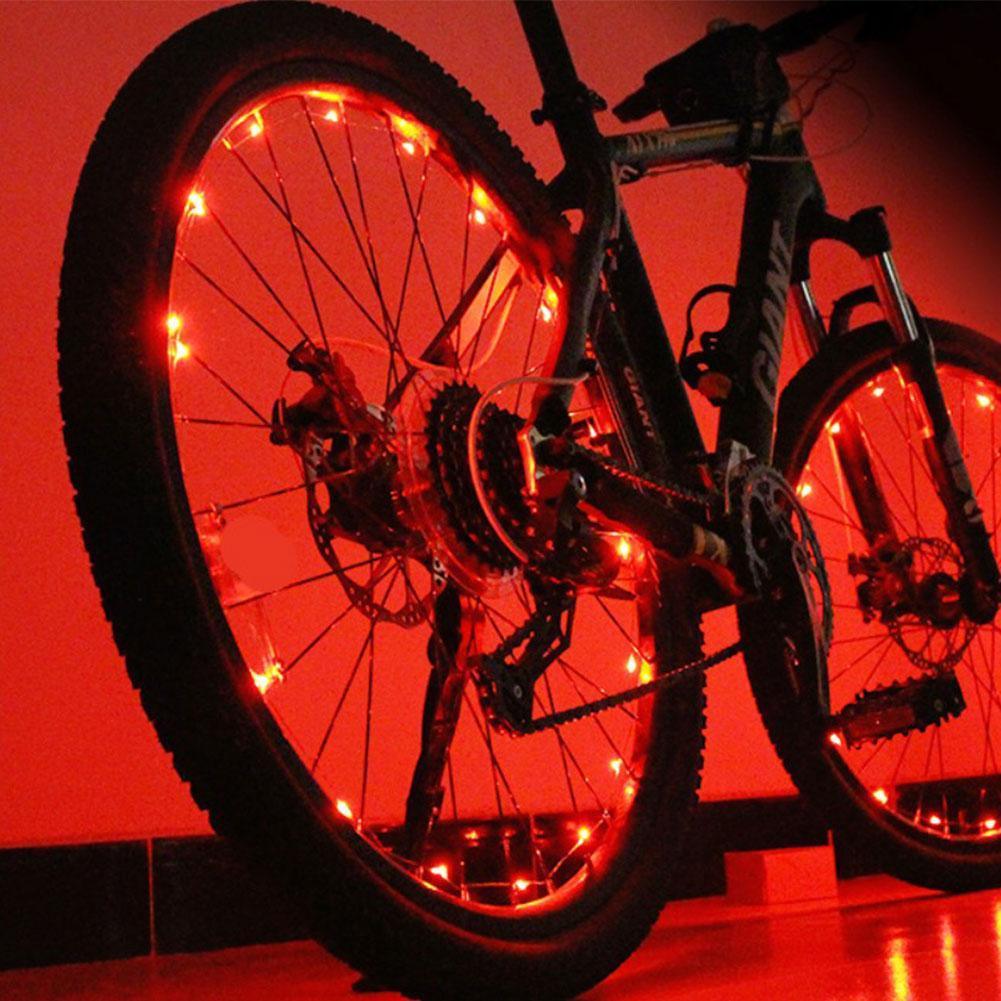 20 éclairages de jante de vélo LED, éclairage de roue, chaîne lumineuse pour rayons, bandes lumineuses étanches pour vélo, accessoires de décoration LED étanches pour rayons de vélo pour adultes, belle décoration de vélo de nuit
