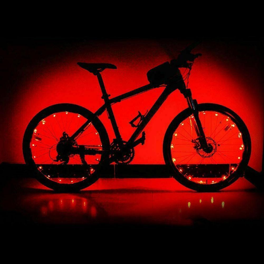 20 éclairages de jante de vélo LED, éclairage de roue, chaîne lumineuse pour rayons, bandes lumineuses étanches pour vélo, accessoires de décoration LED étanches pour rayons de vélo pour adultes, belle décoration de vélo de nuit