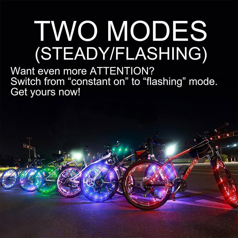 20 éclairages de jante de vélo LED, éclairage de roue, chaîne lumineuse pour rayons, bandes lumineuses étanches pour vélo, accessoires de décoration LED étanches pour rayons de vélo pour adultes, belle décoration de vélo de nuit