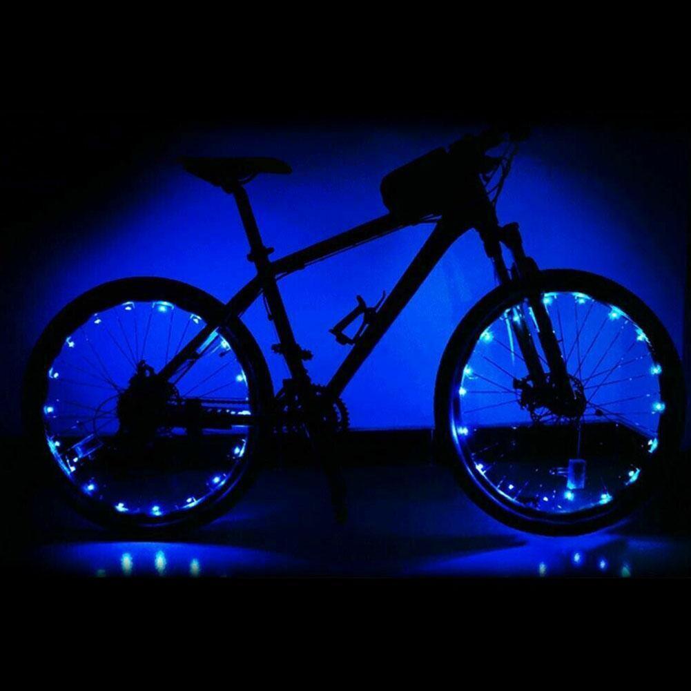20 éclairages de jante de vélo LED, éclairage de roue, chaîne lumineuse pour rayons, bandes lumineuses étanches pour vélo, accessoires de décoration LED étanches pour rayons de vélo pour adultes, belle décoration de vélo de nuit