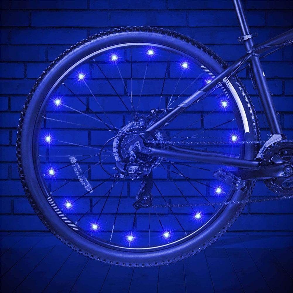 20 éclairages de jante de vélo LED, éclairage de roue, chaîne lumineuse pour rayons, bandes lumineuses étanches pour vélo, accessoires de décoration LED étanches pour rayons de vélo pour adultes, belle décoration de vélo de nuit