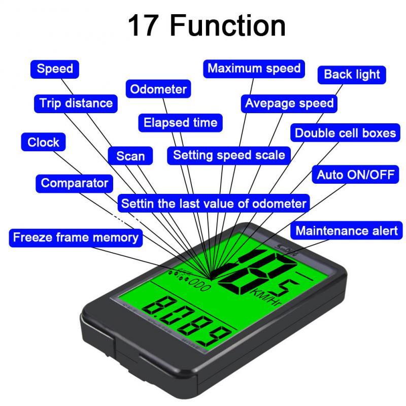 Compteur de vitesse sans fil étanche pour vélo, avec écran LCD numérique, compteur kilométrique, chronomètre, pour accessoires de cyclisme