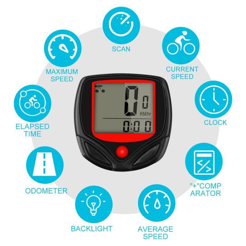 Compteur de vitesse pour mini-vélo étanche, odomètre numérique pour VTT, compteur de vitesse et d'odomètre pour vélo, avec rétroéclairage étanche et écran LCD numérique pour le cyclisme en extérieur