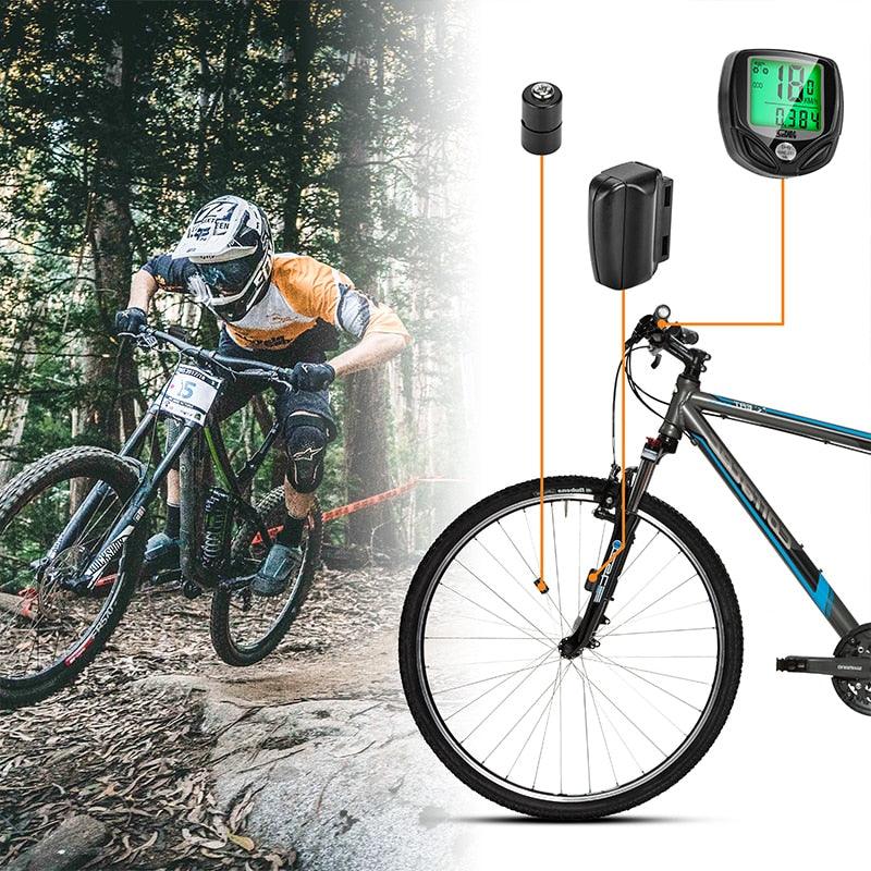 Compteur de Vélo Sans Fil Étanche, 16 Fonctions, Compteur de Vitesse Vélo, Odomètre de Cyclisme Sans Fil Étanche avec Affichage Rétroéclairé LCD Multi-Fonction