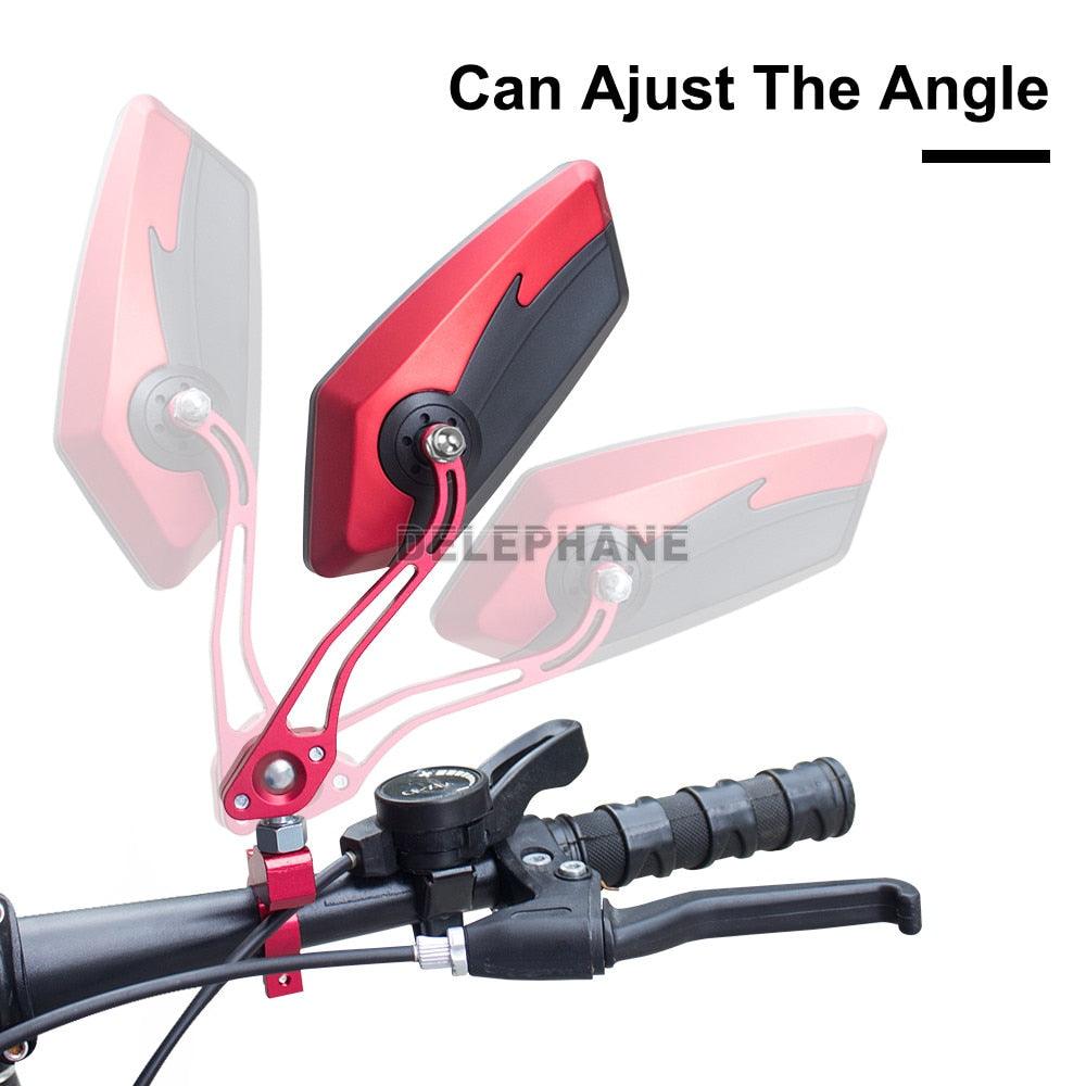 Rétroviseurs de Vélo HD Lentille en Verre Anti-Explosion Rétroviseurs de Guidon de VTT Réglables et Rotatifs Rétroviseurs de Vélo Neufs Lentille Convexe Anti-Rayures Universelle Réglable et Rotative en Verre pour Guidon de Vélo de Route et VTT