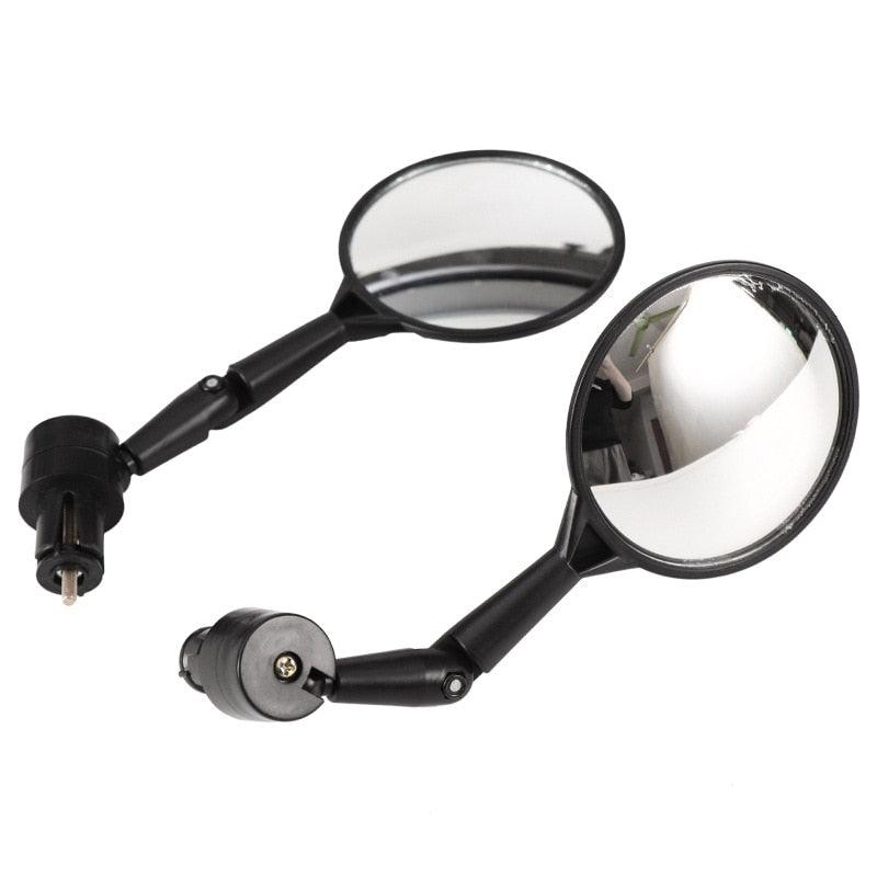 Rétroviseur de vélo noir réglable en silicone, rétroviseur universel pour guidon de vélo, miroir de vélo avec miroir de sécurité convexe en acrylique grand angle pour VTT et vélos de route