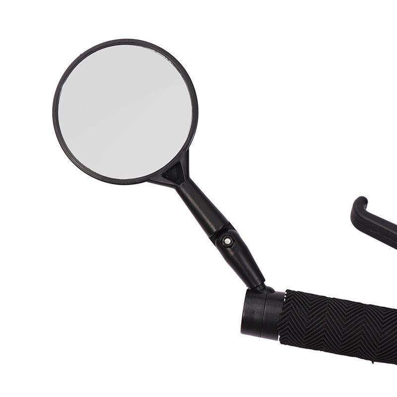 Rétroviseur de vélo noir réglable en silicone, rétroviseur universel pour guidon de vélo, miroir de vélo avec miroir de sécurité convexe en acrylique grand angle pour VTT et vélos de route