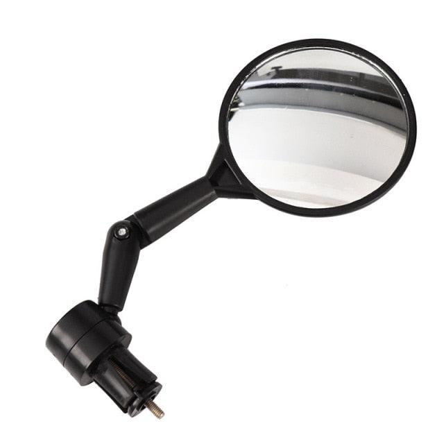 Rétroviseur de vélo noir réglable en silicone, rétroviseur universel pour guidon de vélo, miroir de vélo avec miroir de sécurité convexe en acrylique grand angle pour VTT et vélos de route