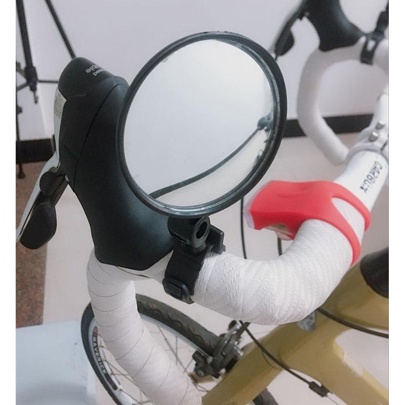 Rétroviseur universel pour vélo, guidon, grand angle, rétroviseur de vélo, accessoires de vélo, rétroviseur de casque de vélo, 2 rétroviseurs de vélo avec miroir convexe grand angle réglable et rotatif pour VTT, vélo tout-terrain