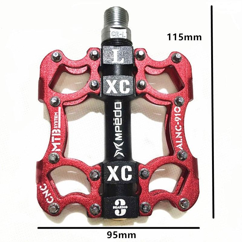 Pédales de vélo Étanches 2 Roulements Crampons Repose-pieds Vélo de route VTT Pédale en alliage d'aluminium Pièces de cyclisme antidérapantes Pédales de VTT Pédales plates de vélo Roulement étanche en aluminium Plateforme légère pour vélo de route VTT