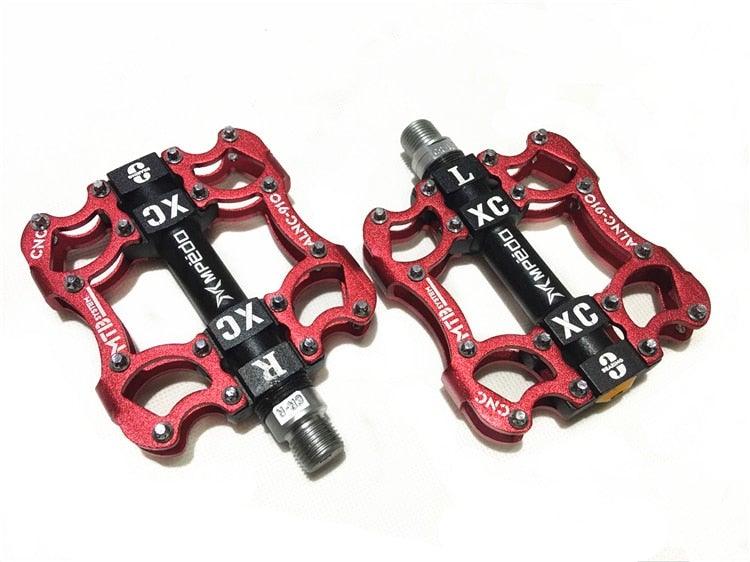 Pédales de vélo Étanches 2 Roulements Crampons Repose-pieds Vélo de route VTT Pédale en alliage d'aluminium Pièces de cyclisme antidérapantes Pédales de VTT Pédales plates de vélo Roulement étanche en aluminium Plateforme légère pour vélo de route VTT