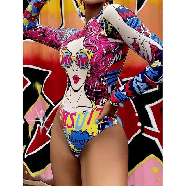 Maillot de bain de surf pour femme Bikini manches longues Maillot de bain imprimé tigre Push Up Maillot de bain d'été deux pièces Rash Guard de surf Bikini manches longues Ensemble maillot de bain