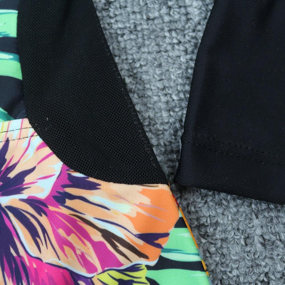 Maillot de bain de surf pour femme Bikini manches longues Maillot de bain imprimé tigre Push Up Maillot de bain d'été deux pièces Rash Guard de surf Bikini manches longues Ensemble maillot de bain