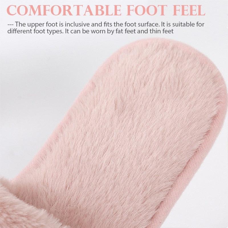 Pantoufles douces et moelleuses pour femmes, en fausse fourrure, antidérapantes, confortables, avec mémoire de forme, pour la maison