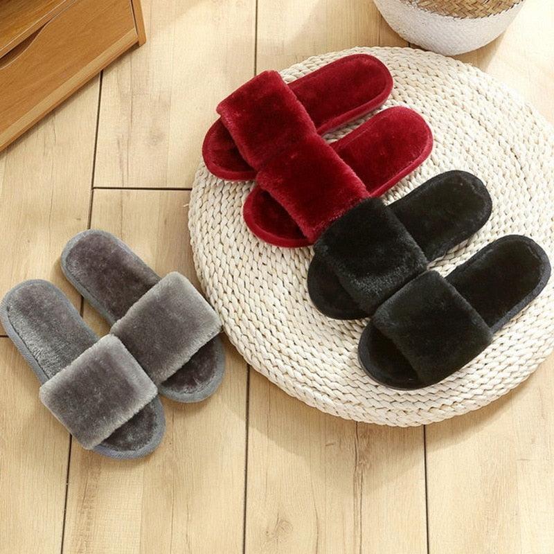Pantoufles douces et moelleuses pour femmes, en fausse fourrure, antidérapantes, confortables, avec mémoire de forme, pour la maison