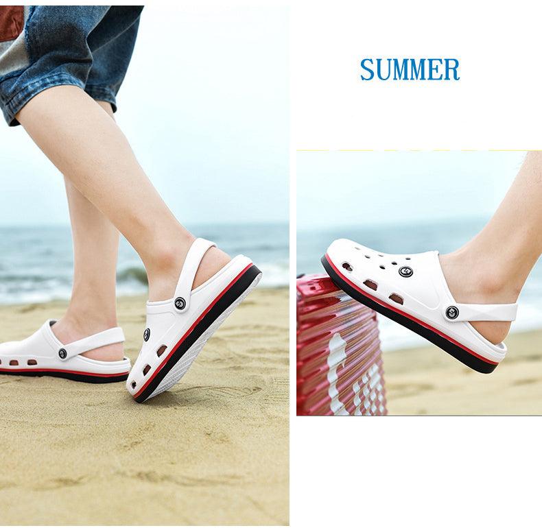 Sabots Classiques pour Hommes Chaussons à Semelle Souple Sabots de Plage Tendance Sandales pour Hommes Confortables Respirantes à Lanière Cheville Antidérapantes Chaussures d'Eau Décontractées Sandales de Douche de Plage Chaussons d'Été