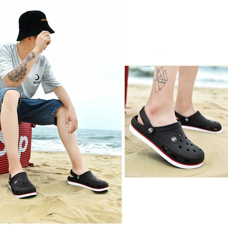Sabots Classiques pour Hommes Chaussons à Semelle Souple Sabots de Plage Tendance Sandales pour Hommes Confortables Respirantes à Lanière Cheville Antidérapantes Chaussures d'Eau Décontractées Sandales de Douche de Plage Chaussons d'Été