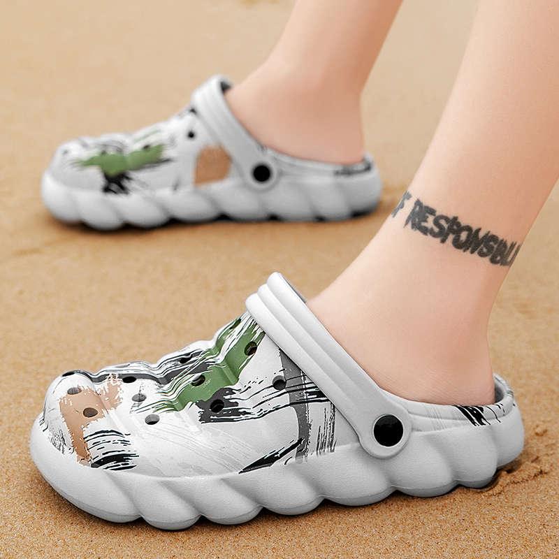 Pantoufles homme été Tongs Sandales Fitness Mode Sabots de jardin Mules classiques Semelle en caoutchouc antidérapante à enfiler Sabots d'été homme