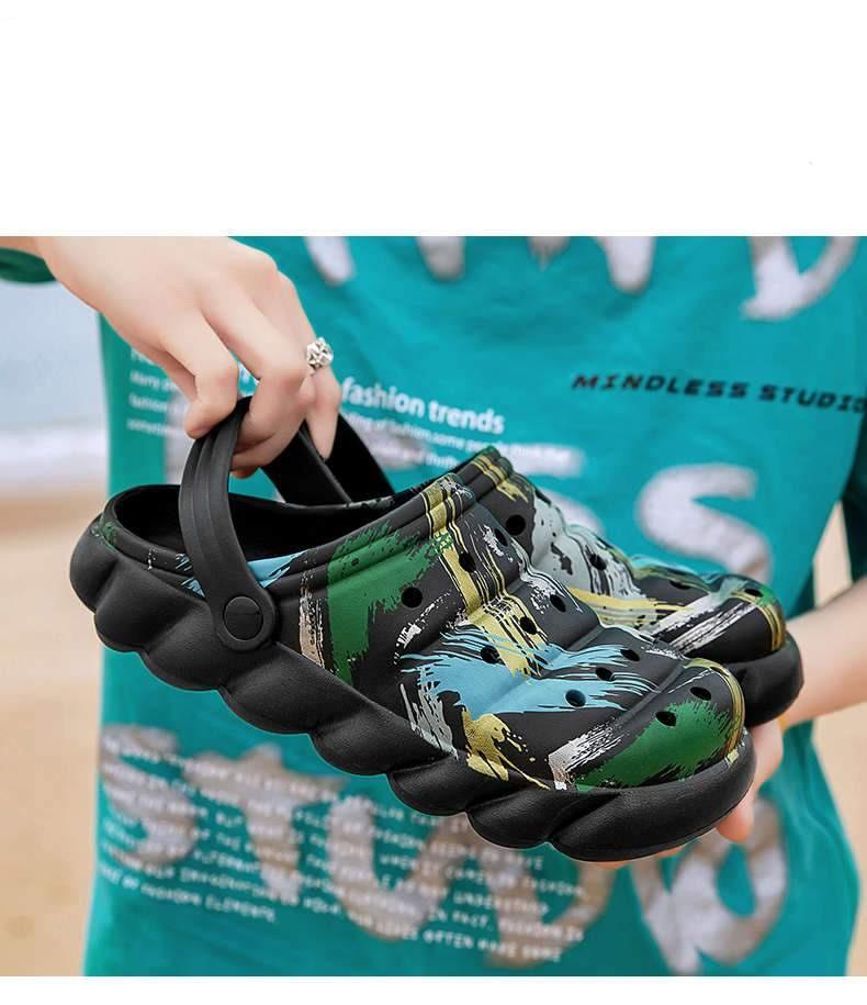 Pantoufles homme été Tongs Sandales Fitness Mode Sabots de jardin Mules classiques Semelle en caoutchouc antidérapante à enfiler Sabots d'été homme