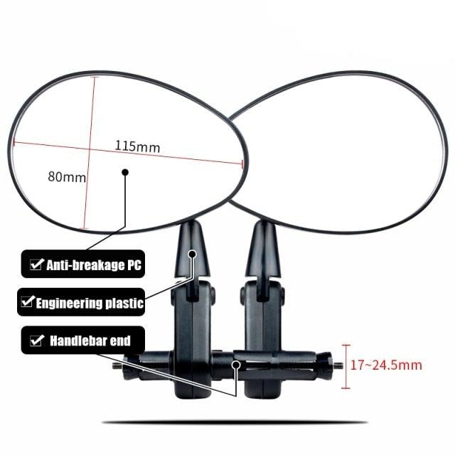 Rétroviseur de vélo intelligent, élégant, pour guidon, réflecteur arrière, pour VTT, vélo électrique, trottinette, miroir HD grand angle réglable, réflecteur arrière large, vision réglable, rétroviseurs gauche et droit pour vélo de route électrique.