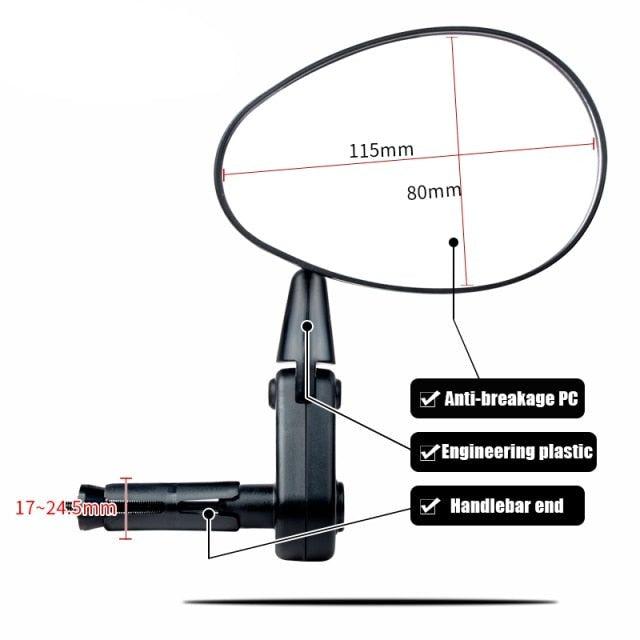 Rétroviseur de vélo intelligent, élégant, pour guidon, réflecteur arrière, pour VTT, vélo électrique, trottinette, miroir HD grand angle réglable, réflecteur arrière large, vision réglable, rétroviseurs gauche et droit pour vélo de route électrique.