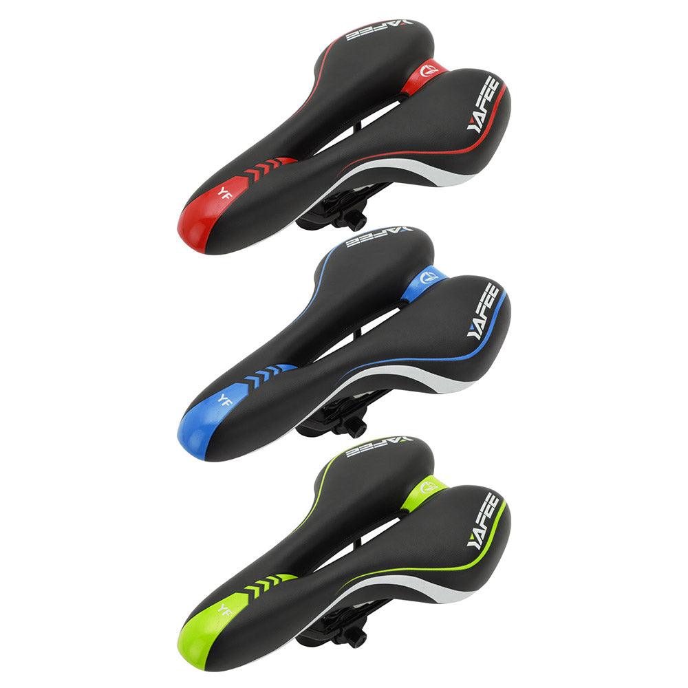 Selle de vélo de sport Souple Absorption des chocs Coussin de vélo creux confortable Éponge de cyclisme sur route La selle de vélo la plus confortable Amortisseur Étanchéité Adapté pour le fitness en extérieur Large selle de vélo rembourrée souple
