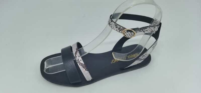 Nouvelles sandales plates d'été léopard pour femme, chaussures de plage à la mode, talons plats à boucle, bout ouvert, plateforme, sandales plates décontractées à lanières, à bride de cheville.