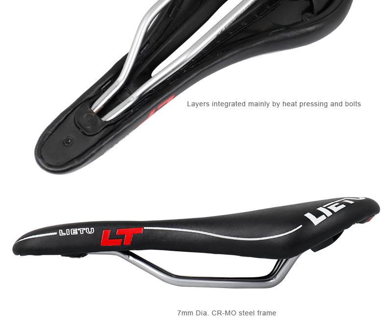 Nouvelle selle de vélo ergonomique, siège perforé pour vélo de route, rembourrage en mousse, texture cuir PU, rails en acier, accessoires de vélo, selle de VTT confortable, sièges de vélo en mousse à mémoire de forme pour hommes