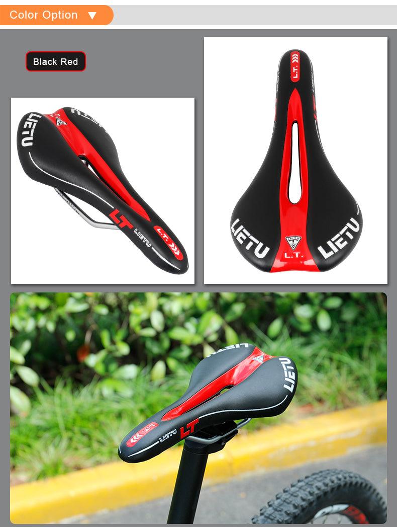 Nouvelle selle de vélo ergonomique, siège perforé pour vélo de route, rembourrage en mousse, texture cuir PU, rails en acier, accessoires de vélo, selle de VTT confortable, sièges de vélo en mousse à mémoire de forme pour hommes