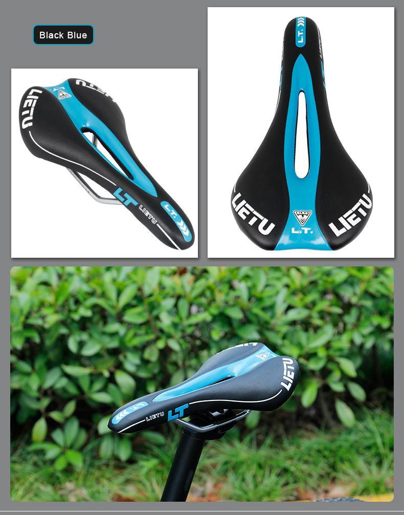 Nouvelle selle de vélo ergonomique, siège perforé pour vélo de route, rembourrage en mousse, texture cuir PU, rails en acier, accessoires de vélo, selle de VTT confortable, sièges de vélo en mousse à mémoire de forme pour hommes