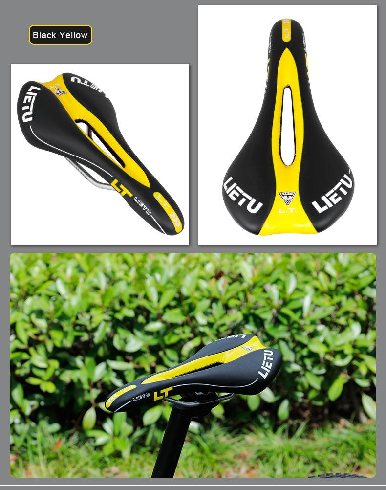 Nouvelle selle de vélo ergonomique, siège perforé pour vélo de route, rembourrage en mousse, texture cuir PU, rails en acier, accessoires de vélo, selle de VTT confortable, sièges de vélo en mousse à mémoire de forme pour hommes
