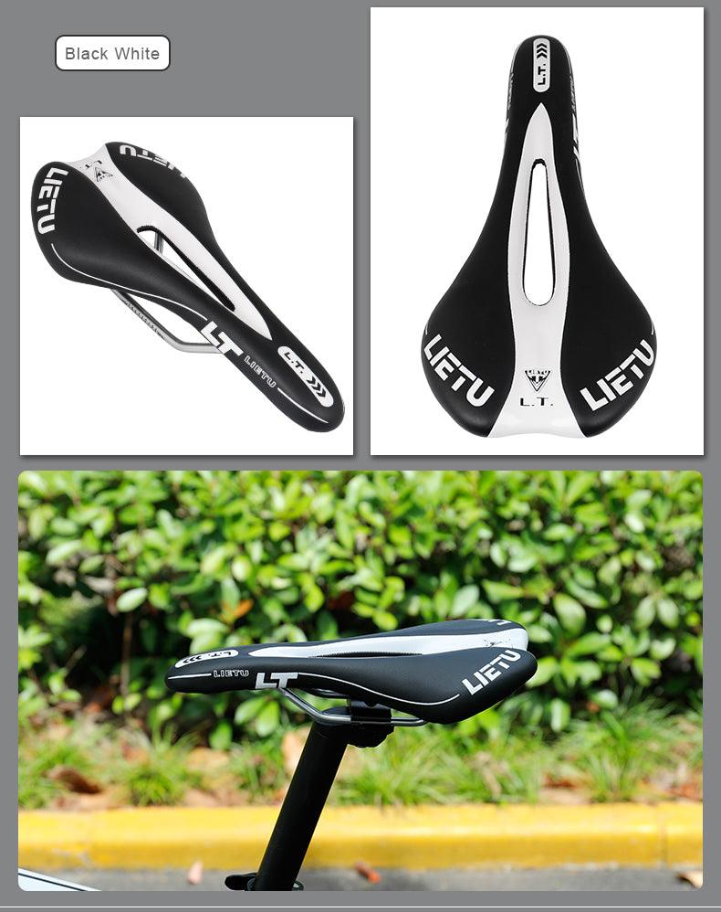 Nouvelle selle de vélo ergonomique, siège perforé pour vélo de route, rembourrage en mousse, texture cuir PU, rails en acier, accessoires de vélo, selle de VTT confortable, sièges de vélo en mousse à mémoire de forme pour hommes
