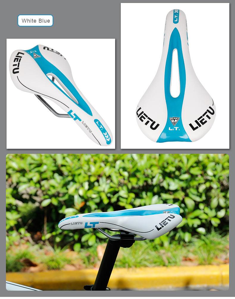 Nouvelle selle de vélo ergonomique, siège perforé pour vélo de route, rembourrage en mousse, texture cuir PU, rails en acier, accessoires de vélo, selle de VTT confortable, sièges de vélo en mousse à mémoire de forme pour hommes