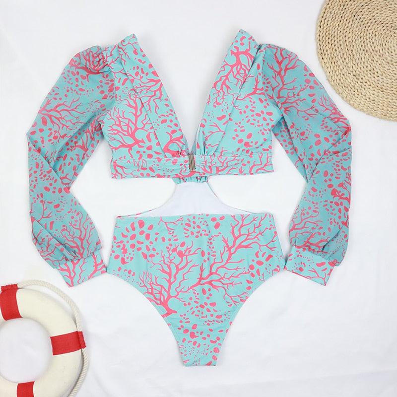 Maillot de bain de surf pour femme Bikini manches longues Maillot de bain imprimé tigre Push Up Maillot de bain d'été deux pièces Rash Guard de surf Bikini manches longues Ensemble maillot de bain