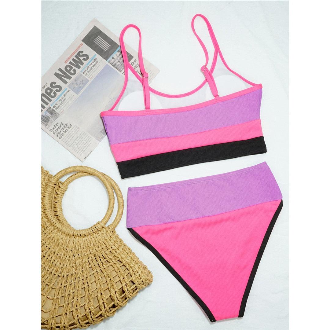 Maillot de bain femme taille haute bikini femme taille haute ensemble deux pièces maillots de bain haut de bikini avec bas maillots de bain pour adolescentes femmes maillot de bain deux pièces ensemble de bikini sport maillot de bain femme