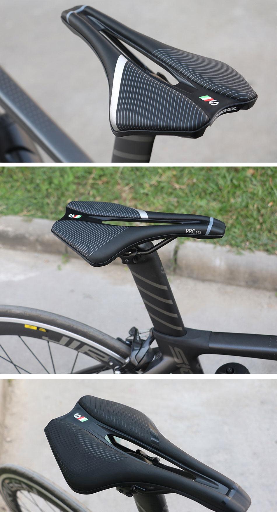 Selle de vélo souple et épaisse pour VTT et vélo de route, large coussin de siège de vélo, selle de vélo en carbone, conception ergonomique, confort optimal, selle de vélo avec mousse respirante, coussin de vélo souple pour femmes et hommes