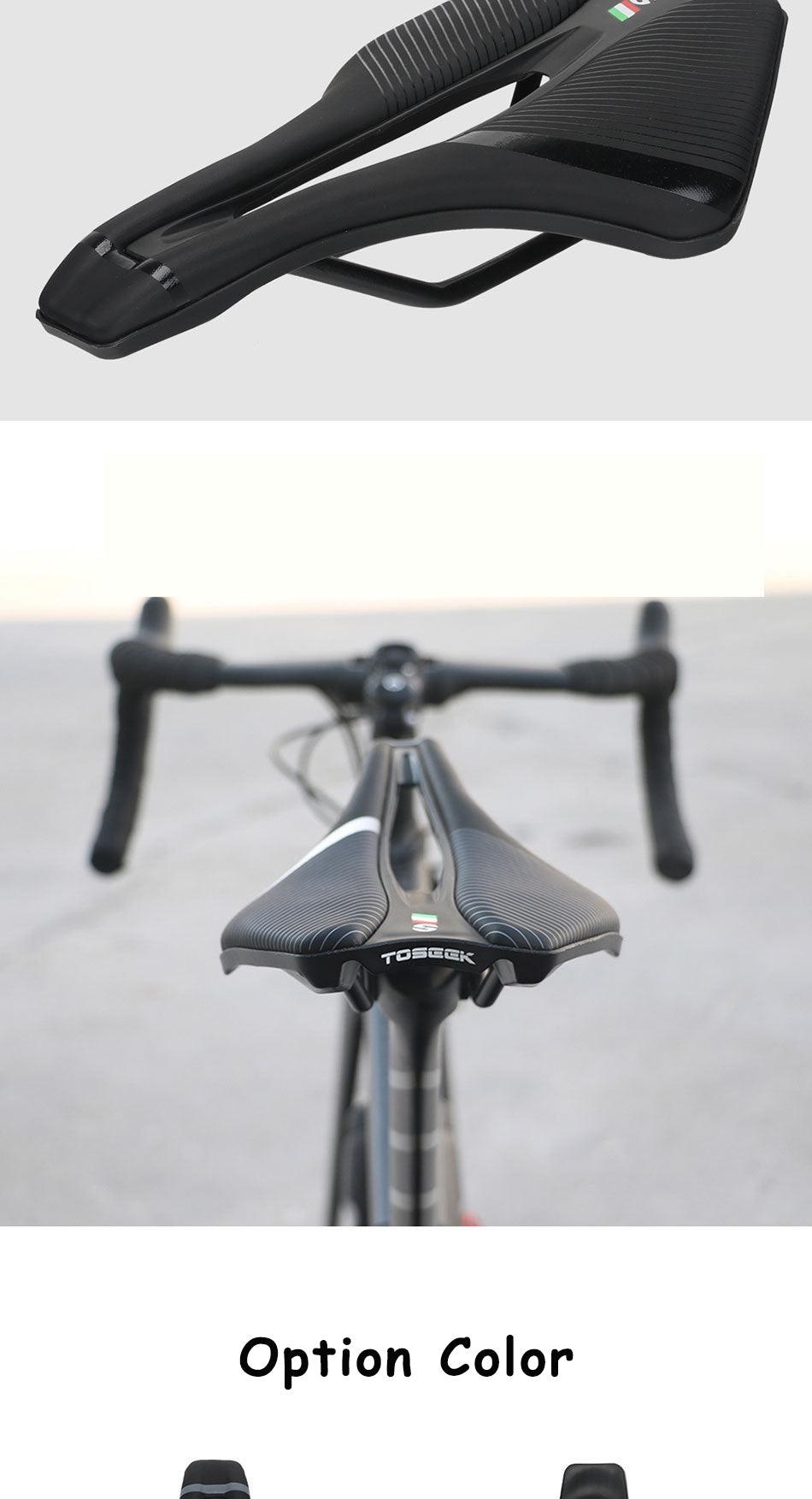Selle de vélo souple et épaisse pour VTT et vélo de route, large coussin de siège de vélo, selle de vélo en carbone, conception ergonomique, confort optimal, selle de vélo avec mousse respirante, coussin de vélo souple pour femmes et hommes